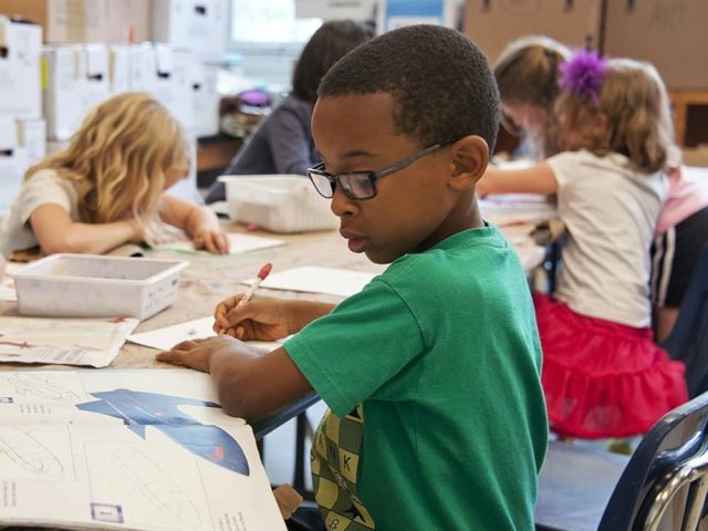 Boy learning